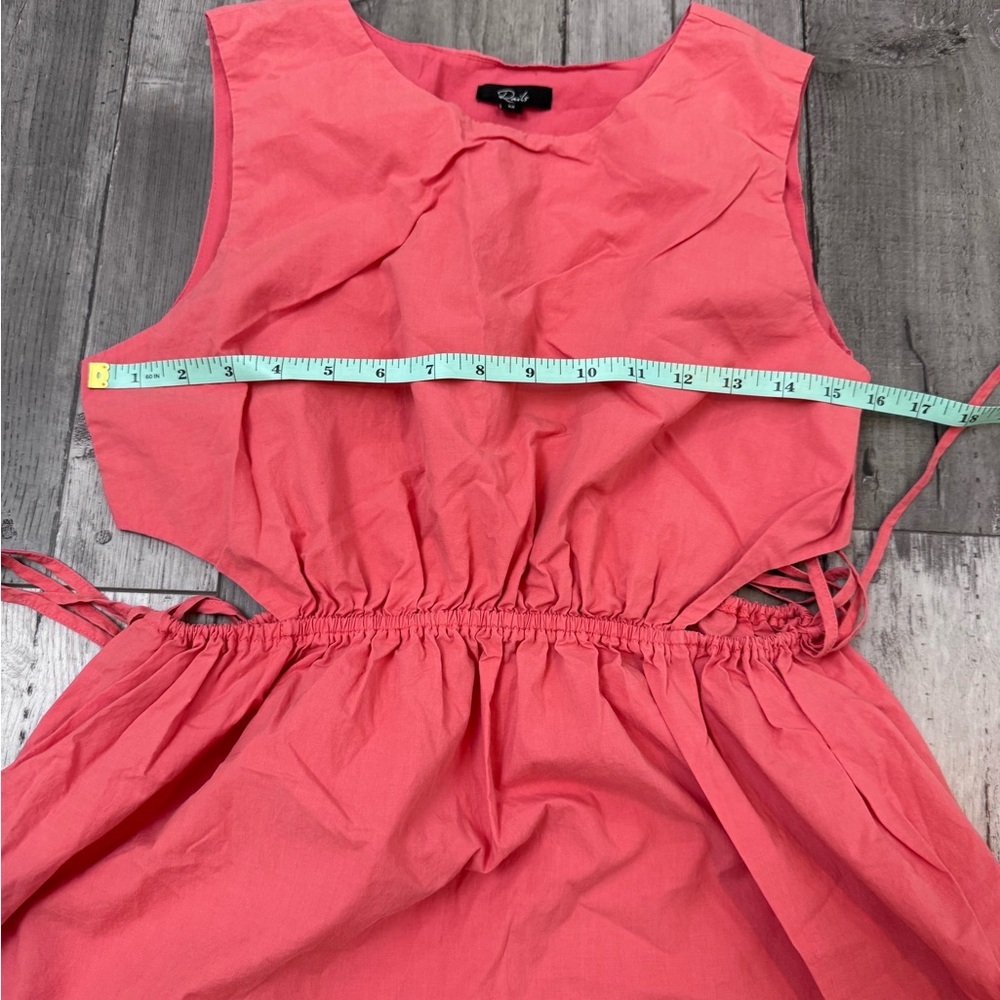 Rails Yvette Cotton Midi Dress Cinched Waist Spiced Coral Side Cutout Medium - Picture 9 of 12